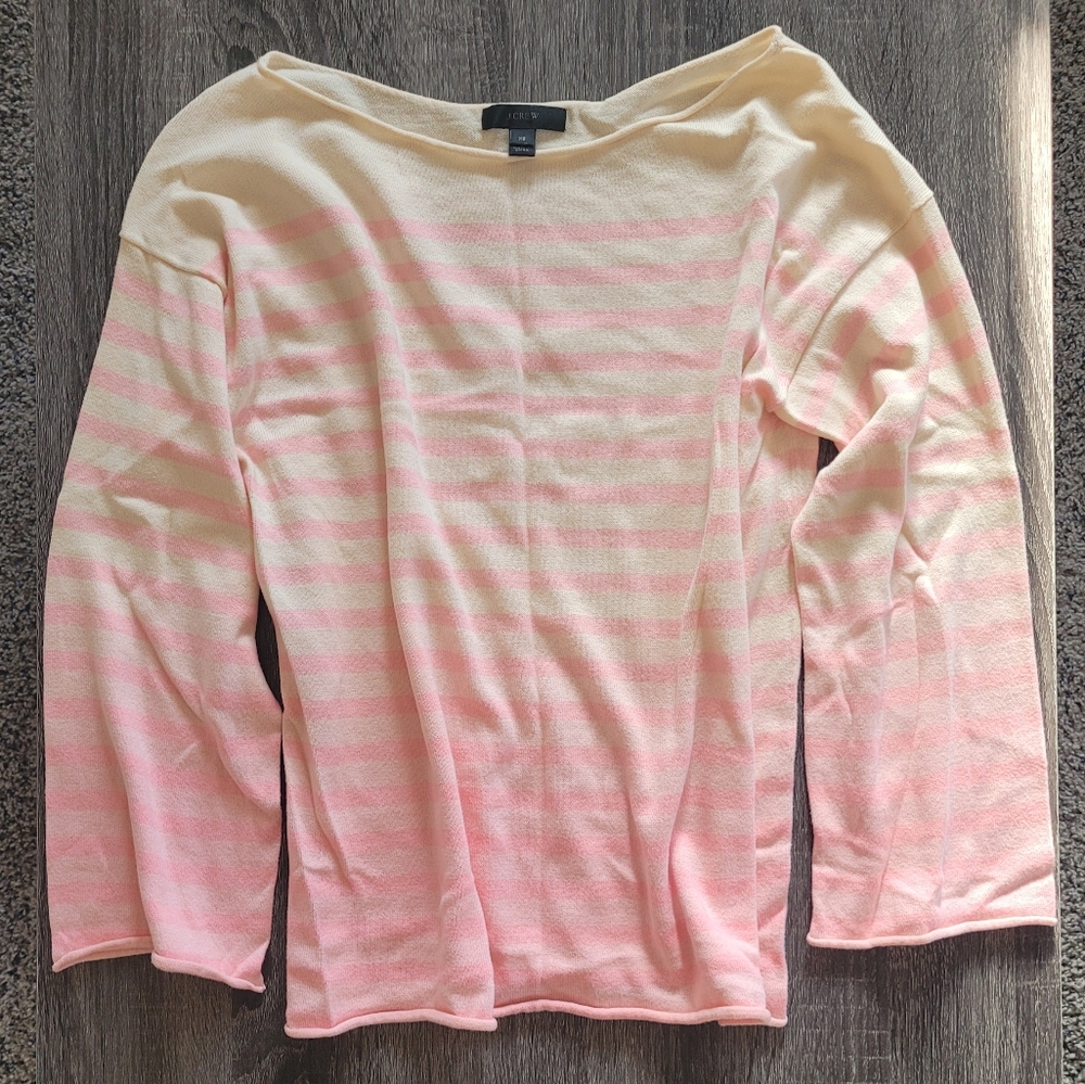 J. Crew Pink Gradient Striped Top